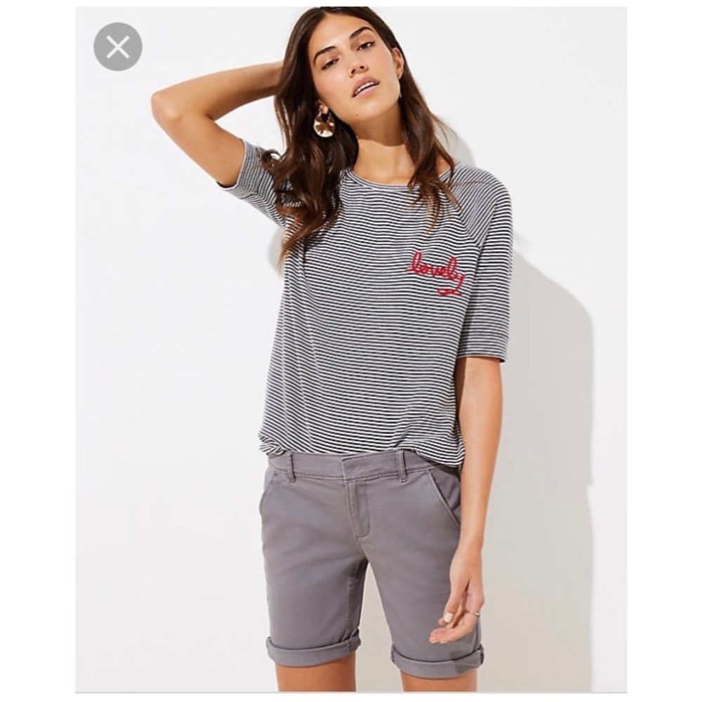 Loft Bermuda roll Marisa shorts grey size 4